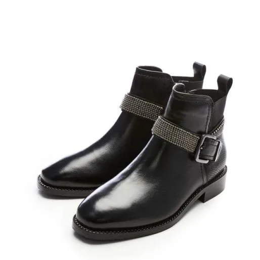 Lechem Black Leather Women Moda In Pelle Ankle Boots Lechem Black Leather Women Moda In Pelle Ankle Boots