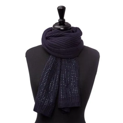 Lexiscarf Navy Fabric Women Moda In Pelle Scarves