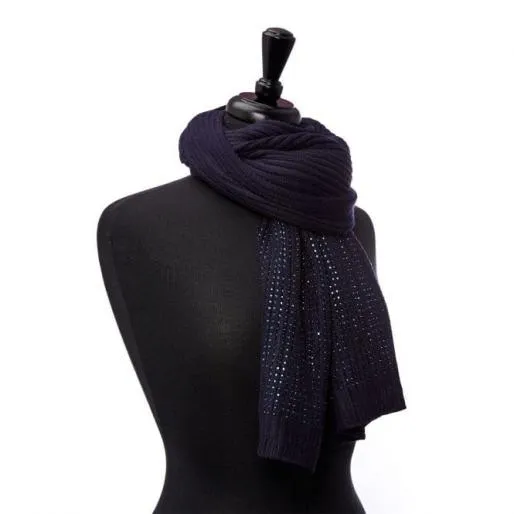 Lexiscarf Navy Fabric Women Moda In Pelle Scarves Lexiscarf Navy Fabric Women Moda In Pelle Scarves