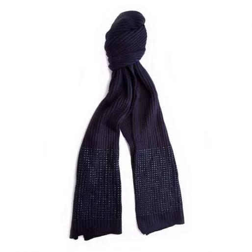 Lexiscarf Navy Fabric Women Moda In Pelle Scarves Lexiscarf Navy Fabric Women Moda In Pelle Scarves
