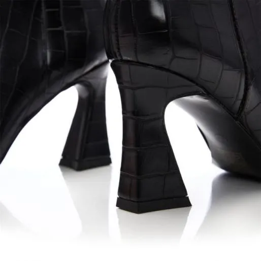Linette Black Patent Mocc Croc Women Moda In Pelle Ankle Boots Linette Black Patent Mocc Croc Women Moda In Pelle Ankle Boots