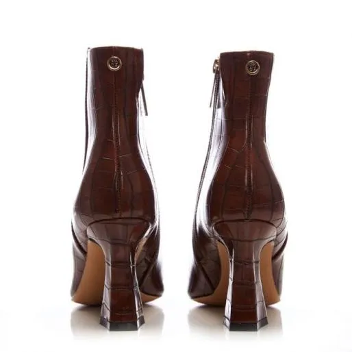 Linette Brown Patent Mocc Croc Women Moda In Pelle Ankle Boots Linette Brown Patent Mocc Croc Women Moda In Pelle Ankle Boots
