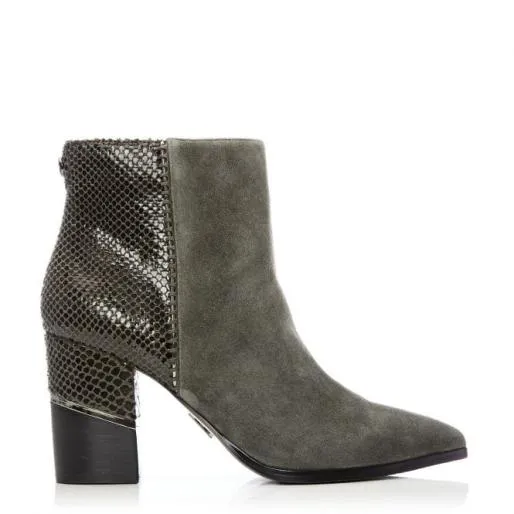 Linirre Grey Suede Women Moda In Pelle Ankle Boots