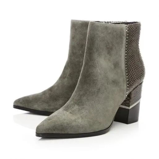 Linirre Grey Suede Women Moda In Pelle Ankle Boots Linirre Grey Suede Women Moda In Pelle Ankle Boots