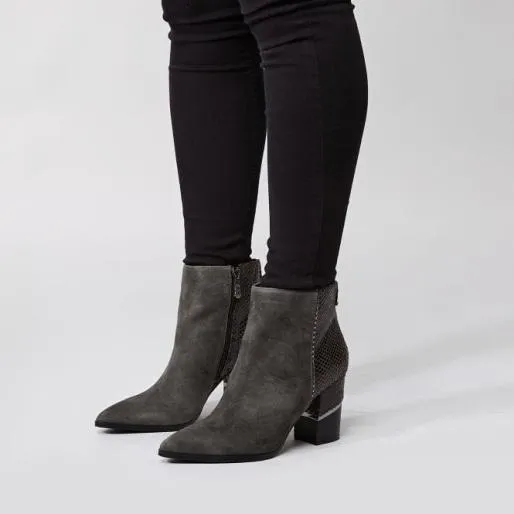 Linirre Grey Suede Women Moda In Pelle Ankle Boots Linirre Grey Suede Women Moda In Pelle Ankle Boots
