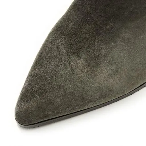 Linirre Grey Suede Women Moda In Pelle Ankle Boots Linirre Grey Suede Women Moda In Pelle Ankle Boots