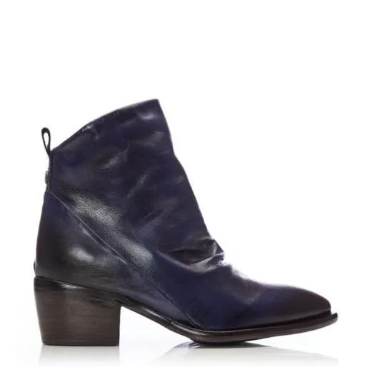 Lizbethy Navy Leather Women Moda In Pelle Ankle Boots