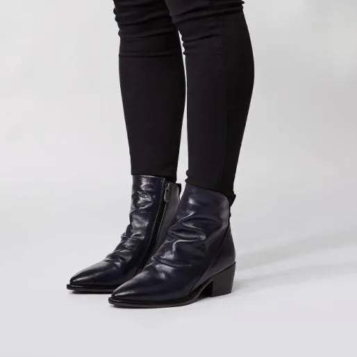 Lizbethy Navy Leather Women Moda In Pelle Ankle Boots Lizbethy Navy Leather Women Moda In Pelle Ankle Boots