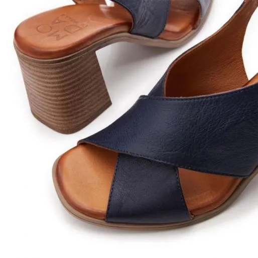 Lorilla Navy Leather Women Moda In Pelle Heeled Sandals Lorilla Navy Leather Women Moda In Pelle Heeled Sandals