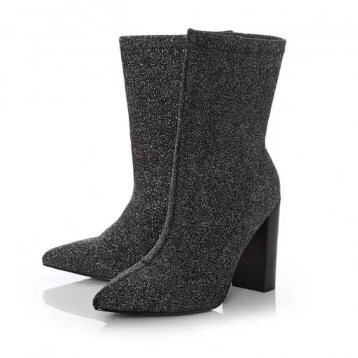 Losia Pewter Fabric Women Moda In Pelle Ankle Boots Losia Pewter Fabric Women Moda In Pelle Ankle Boots