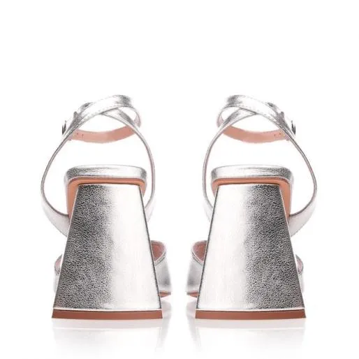 Maizie Silver Porvair Women Moda In Pelle Heeled Sandals Maizie Silver Porvair Women Moda In Pelle Heeled Sandals