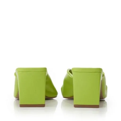 Maliyah Lime Green Leather Women Moda In Pelle Heeled Sandals Maliyah Lime Green Leather Women Moda In Pelle Heeled Sandals