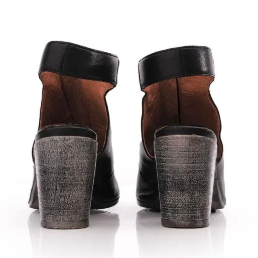 Mareen Black Leather Women Moda In Pelle Heeled Sandals Mareen Black Leather Women Moda In Pelle Heeled Sandals