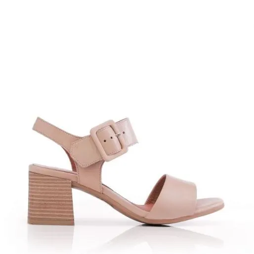 Mellani Off White Leather Women Moda In Pelle Heeled Sandals