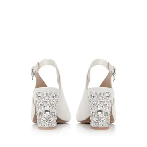 Meloni Ivory Leather Women Moda In Pelle Heeled Sandals Meloni Ivory Leather Women Moda In Pelle Heeled Sandals