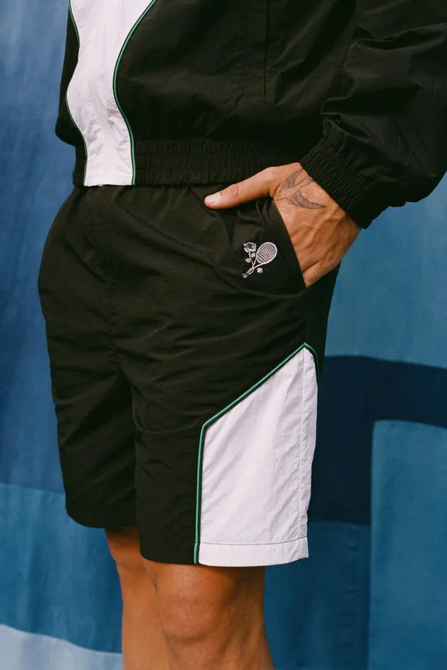 Men Activewear Cotton On Active Kokkinakis Tech Short Black White Panel