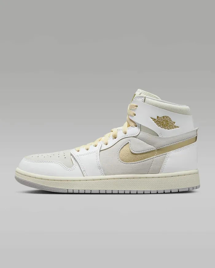 Men Air Jordan 1 Zoom Cmft 2 Whiteneutral Greymetallic Gold Nike Lifestyle