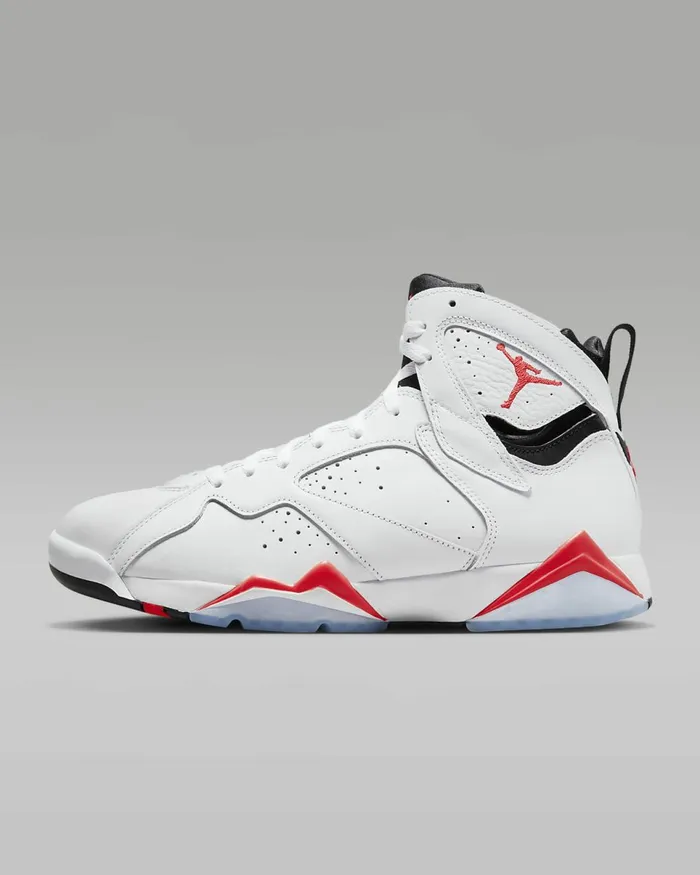 Men Air Jordan 7 Retro Whiteblackcrimson Nike Lifestyle
