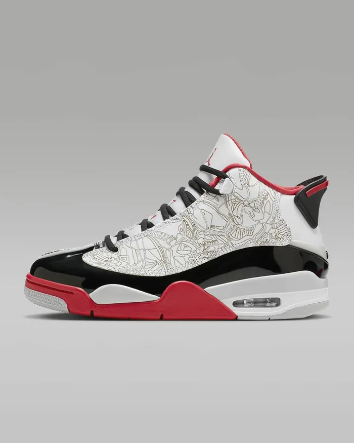 Men Air Jordan Dub Zero Whiteblackneutral Greytrue Red Nike Lifestyle