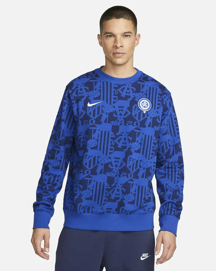 Men Atltico Madrid Old Royalblackwhite Nike Hoodies And Sweatshirts