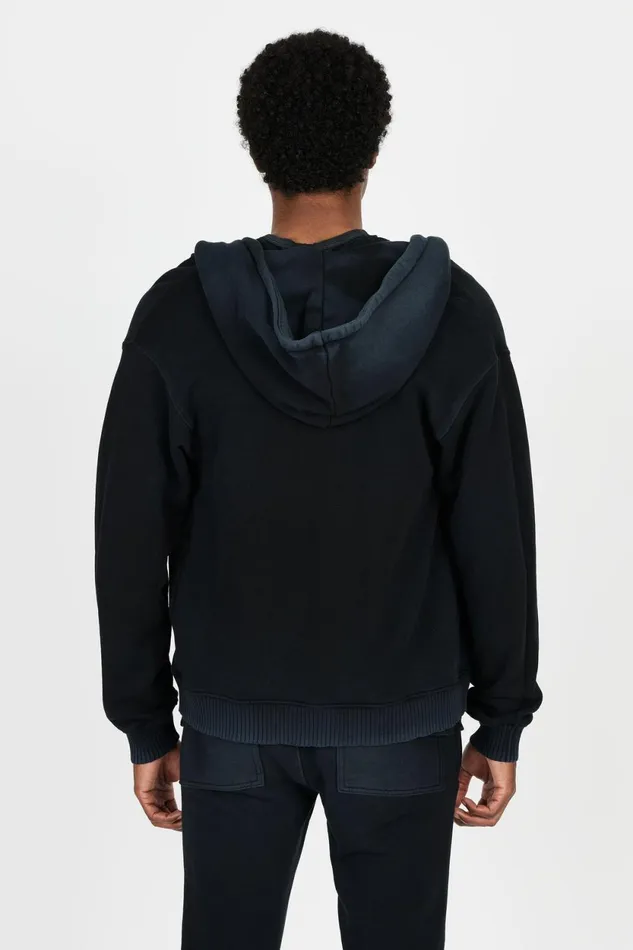 Men Bronx Zip Hoodie Vintage Black COTTON CITIZEN Sweatshirts