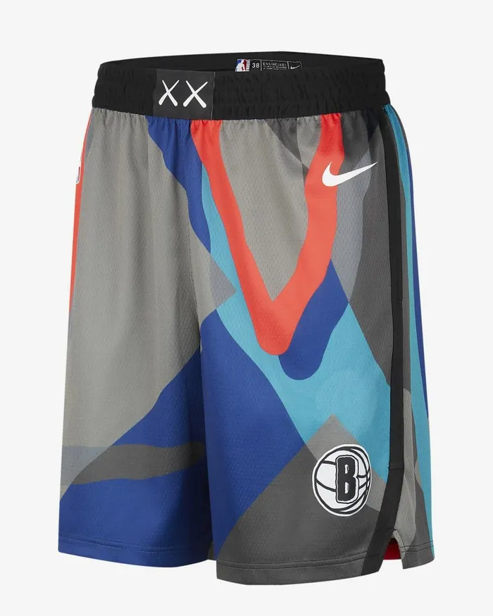 Men Brooklyn Nets 202324 City Edition Blackwhite Nike Shorts