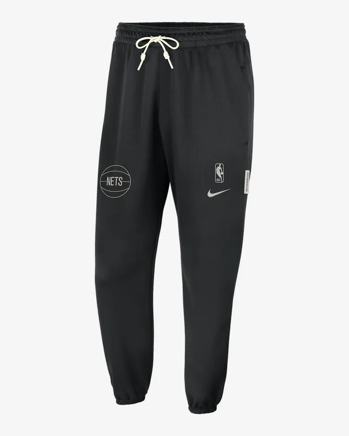 Men Brooklyn Nets Standard Issue Blackpale Ivorylight Iron Ore Nike Trousers And Tights