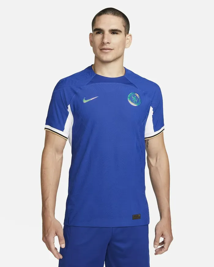 Men Chelsea FC 202324 Match Home Rush Bluewhiteclub Gold Nike Kits And Jerseys Men Chelsea FC 202324 Match Home Rush Bluewhiteclub Gold Nike Kits And Jerseys