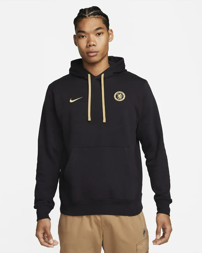 Men Chelsea FC Club Fleece Pitch Blueclub Gold Nike Hoodies And Sweatshirts