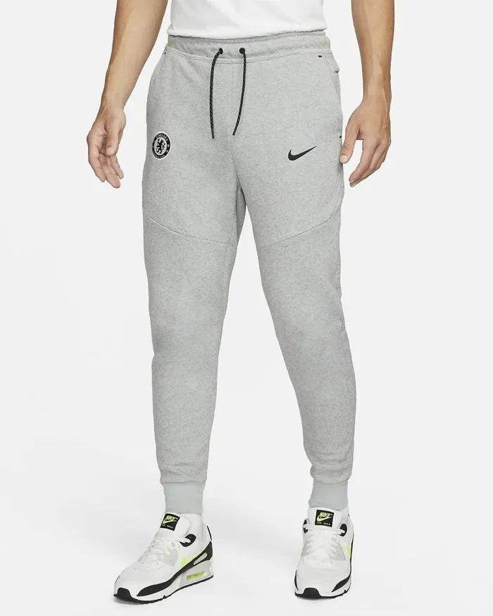 Men Chelsea FC Tech Fleece Third Light Silverblack Nike Trousers And Tights