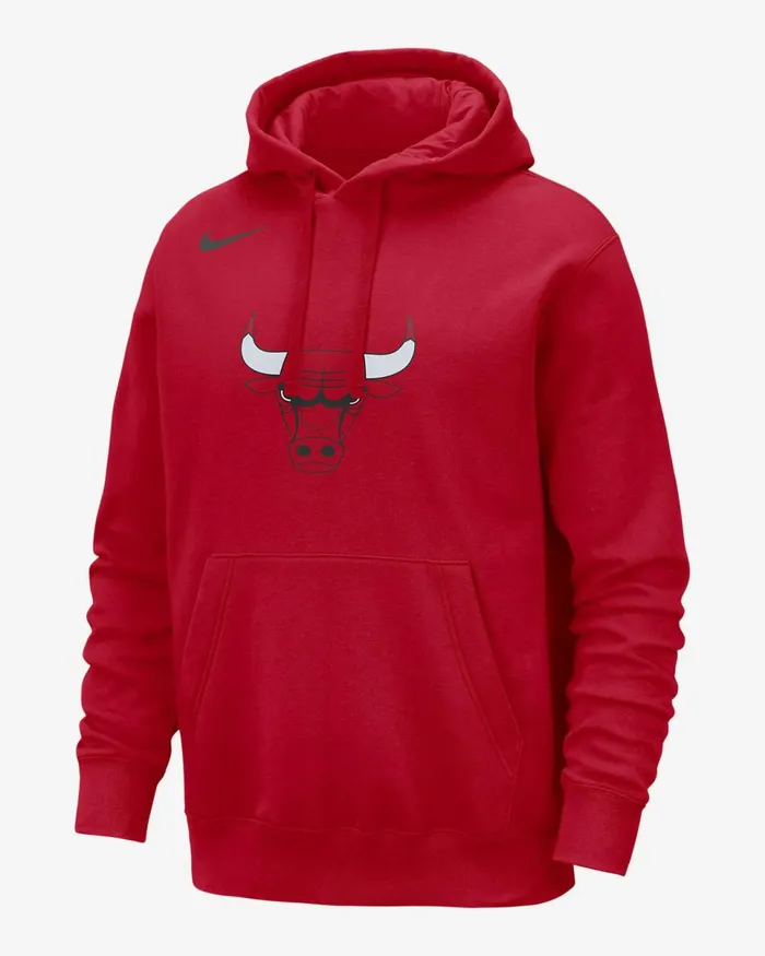 Men Chicago Bulls Club University Red Nike Hoodies And Sweatshirts