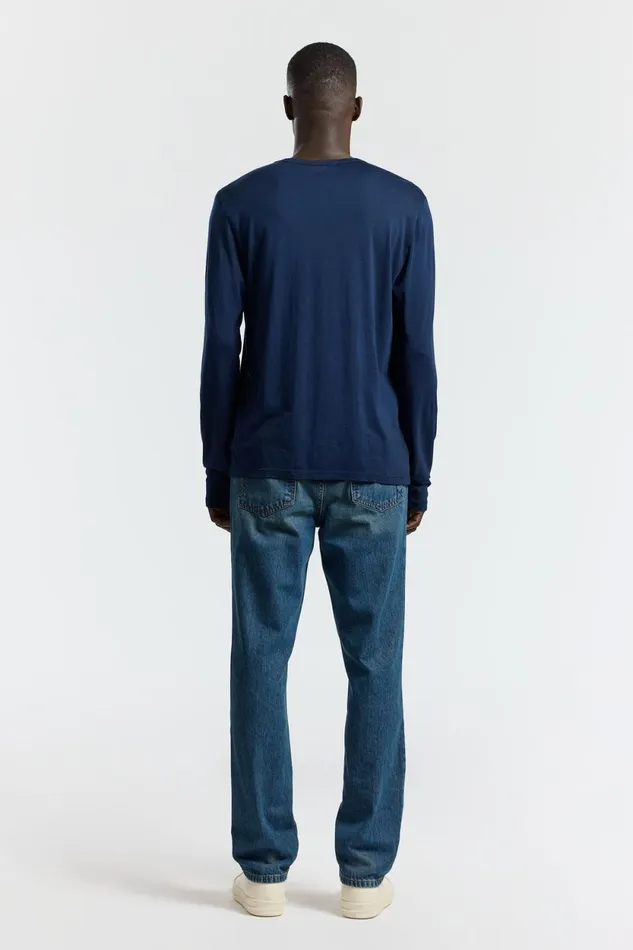 Men Classic Crew Long Sleeve Shirt Super Navy COTTON CITIZEN Shirts
