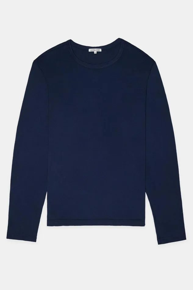 Men Classic Crew Long Sleeve Shirt Super Navy COTTON CITIZEN Shirts