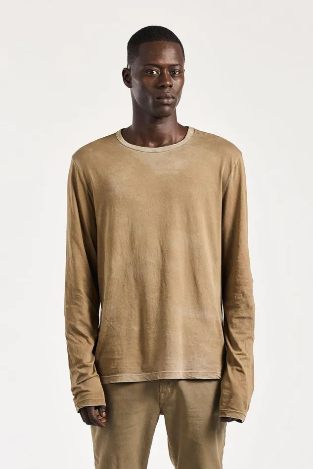 Men Classic Crew Long Sleeve Shirt Vintage Chai COTTON CITIZEN Shirts