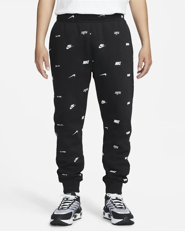 Men Club Fleece Blackwhite Nike Trousers And Tights