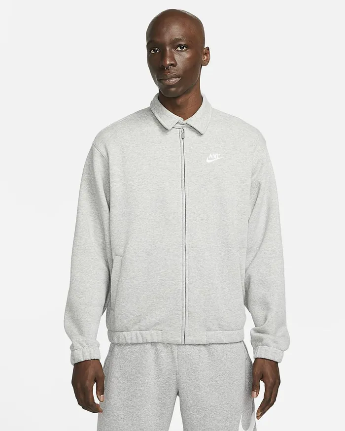 Men Club Fleece Dark Grey Heatherwhite Nike Hoodies And Sweatshirts
