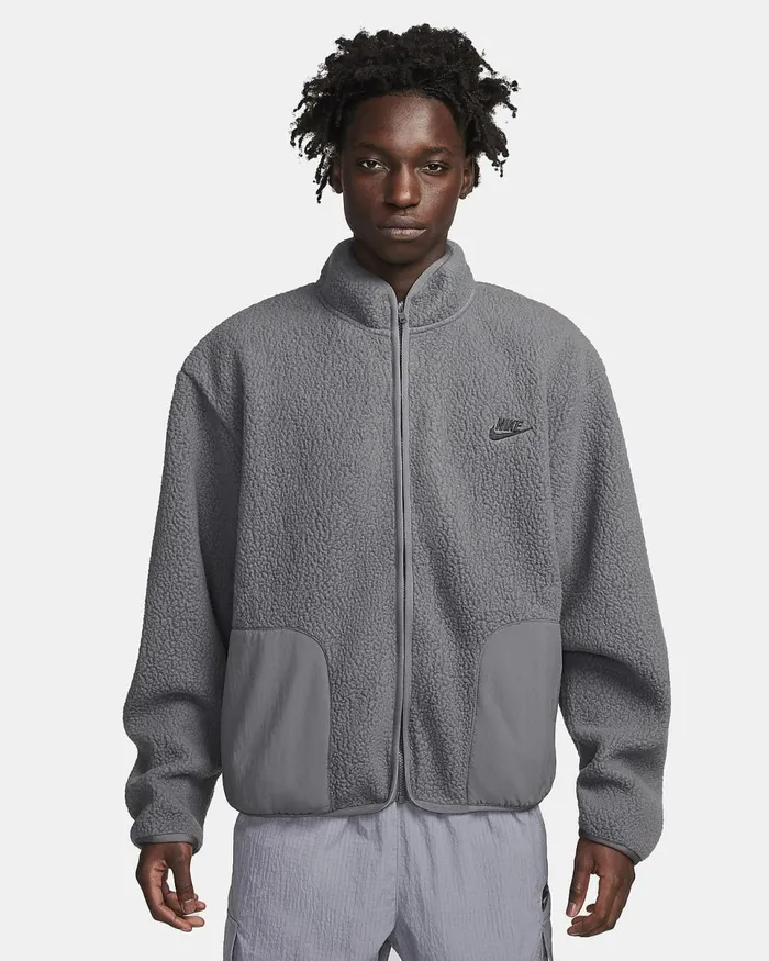 Men Club Fleece Iron Greyblack Nike Jackets
