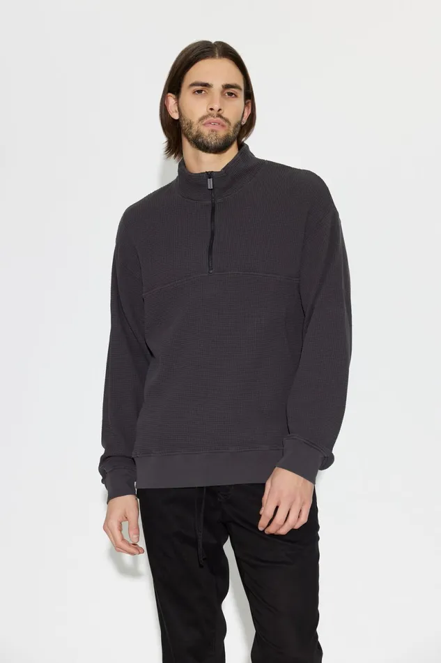 Men Cooper Half Zip Thermal Charcoal COTTON CITIZEN Shirts Men Cooper Half Zip Thermal Charcoal COTTON CITIZEN Shirts