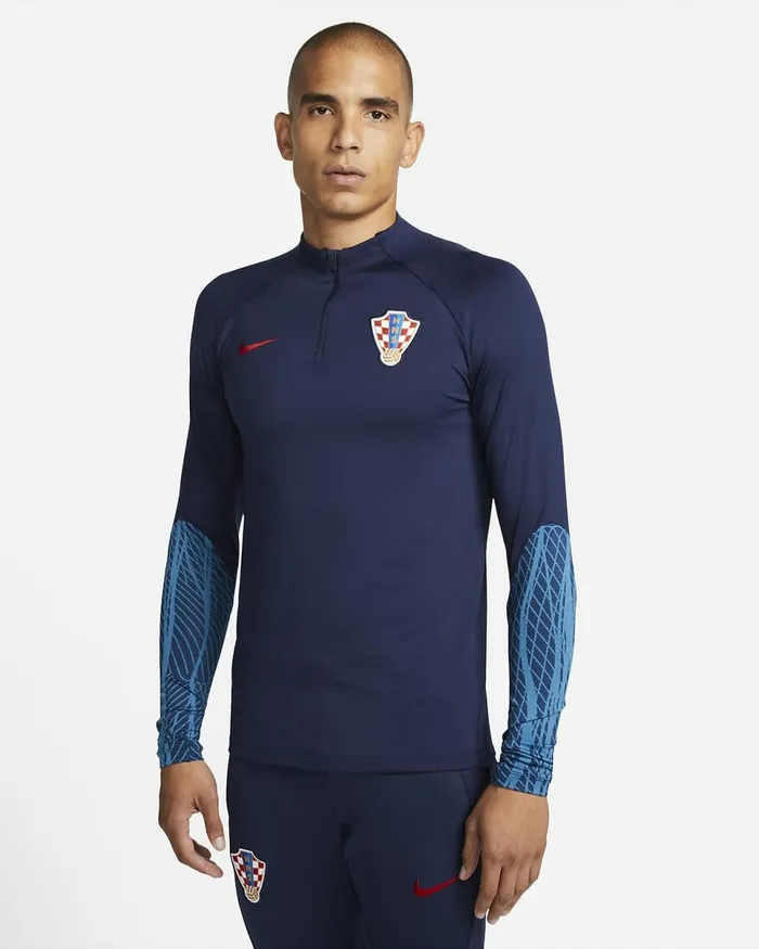 Men Croatia Strike Blackened Blueuniversity Red Nike Tops And TShirts