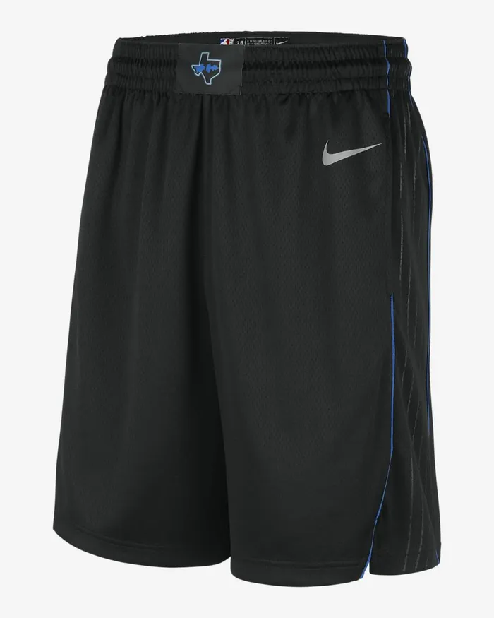 Men Dallas Mavericks City Edition 202324 Blackflat Silver Nike Shorts
