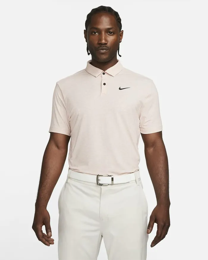 Men DriFit Tour Pink Oxfordblack Nike Tops And TShirts
