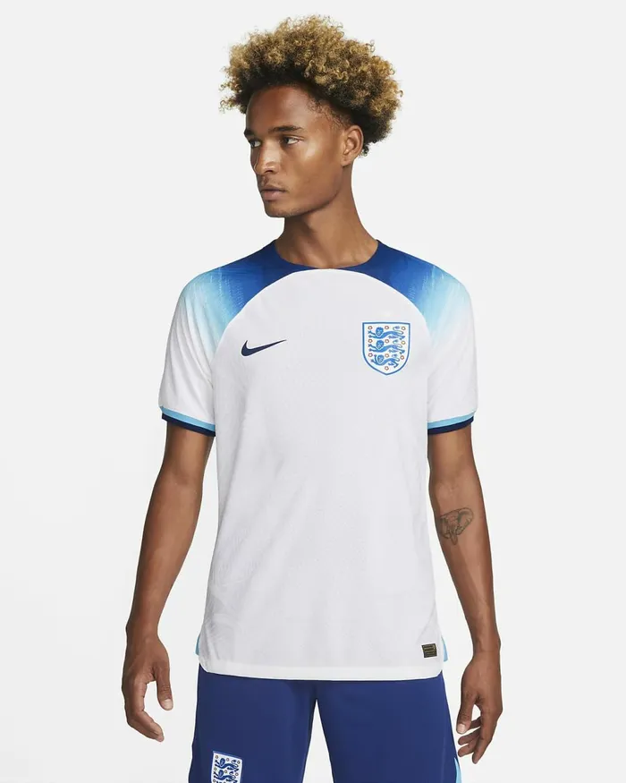 Men England 202223 Match Home Whiteblue Furyblue Void Nike Kits And Jerseys