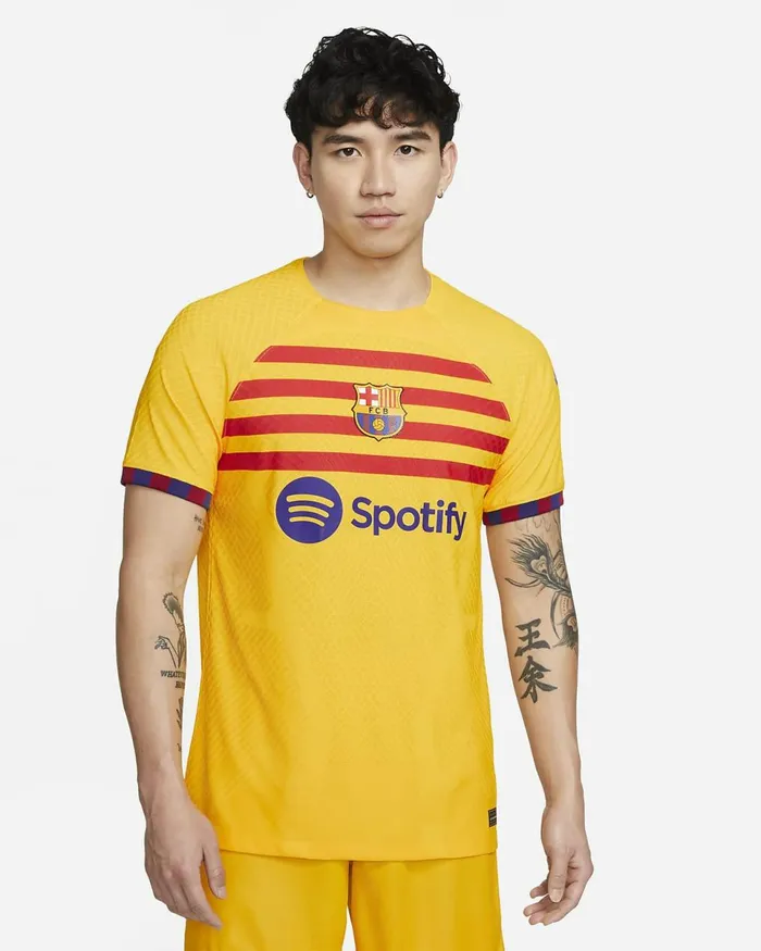 Men FC Barcelona 202223 Match Fourth Amarillouniversity Reddeep Royal Blue Nike Kits And Jerseys Men FC Barcelona 202223 Match Fourth Amarillouniversity Reddeep Royal Blue Nike Kits And Jerseys