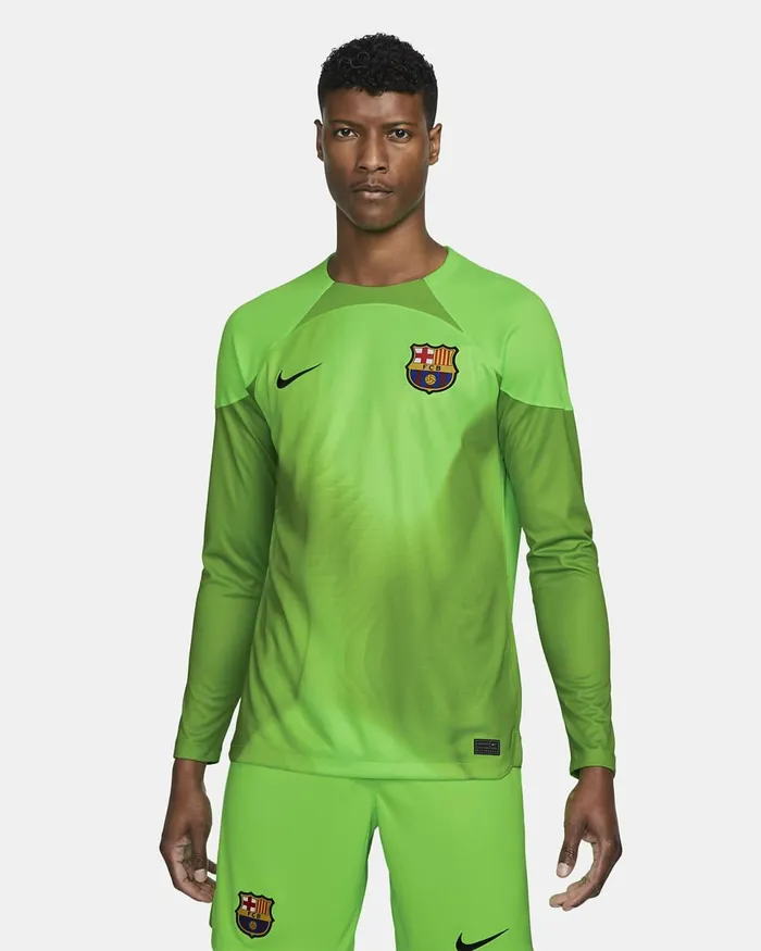 Men FC Barcelona 202223 Stadium Goalkeeper Green Strikegreen Strikemean Greenblack Nike Kits And Jerseys Men FC Barcelona 202223 Stadium Goalkeeper Green Strikegreen Strikemean Greenblack Nike Kits And Jerseys