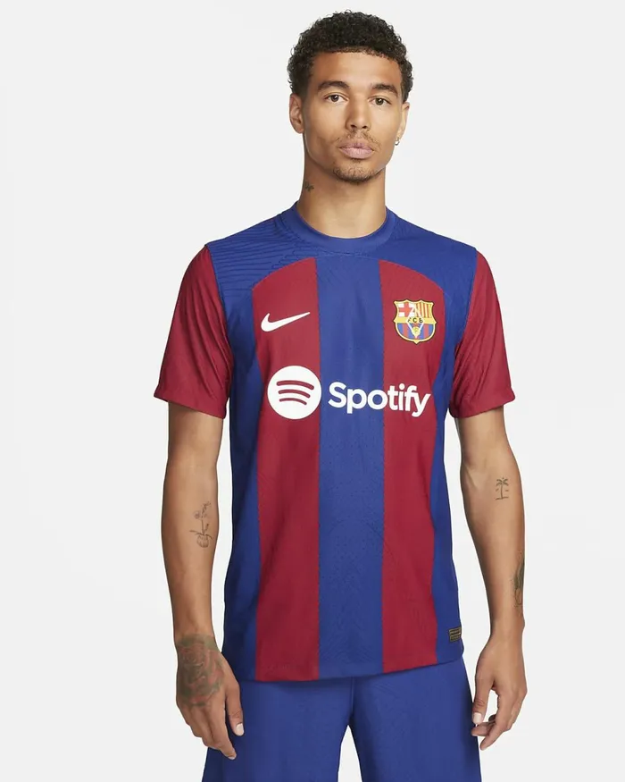 Men FC Barcelona 202324 Match Home Deep Royal Bluenoble Redwhite Nike Tops And TShirts