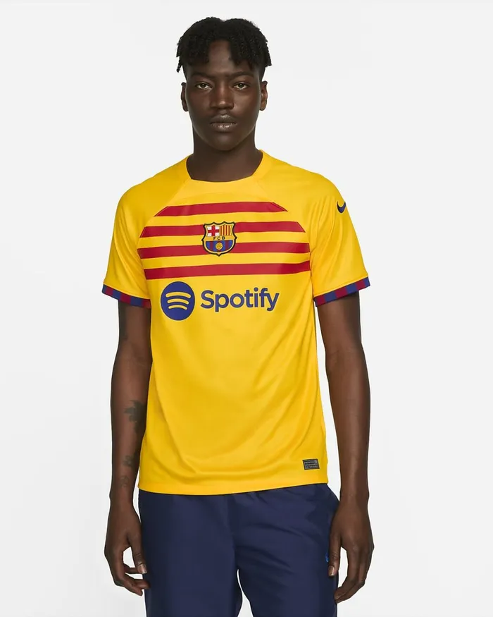 Men FC Barcelona 202324 Stadium Fourth Amarillouniversity Reddeep Royal Blue Nike Kits And Jerseys Men FC Barcelona 202324 Stadium Fourth Amarillouniversity Reddeep Royal Blue Nike Kits And Jerseys