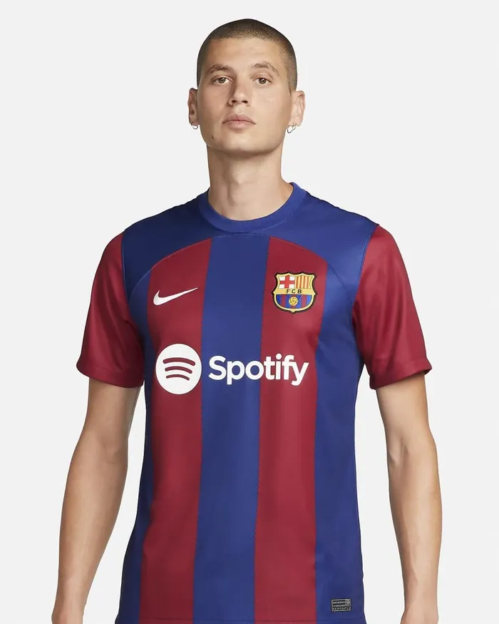 Men FC Barcelona 202324 Stadium Home Deep Royal Bluenoble Redwhite Nike Kits And Jerseys