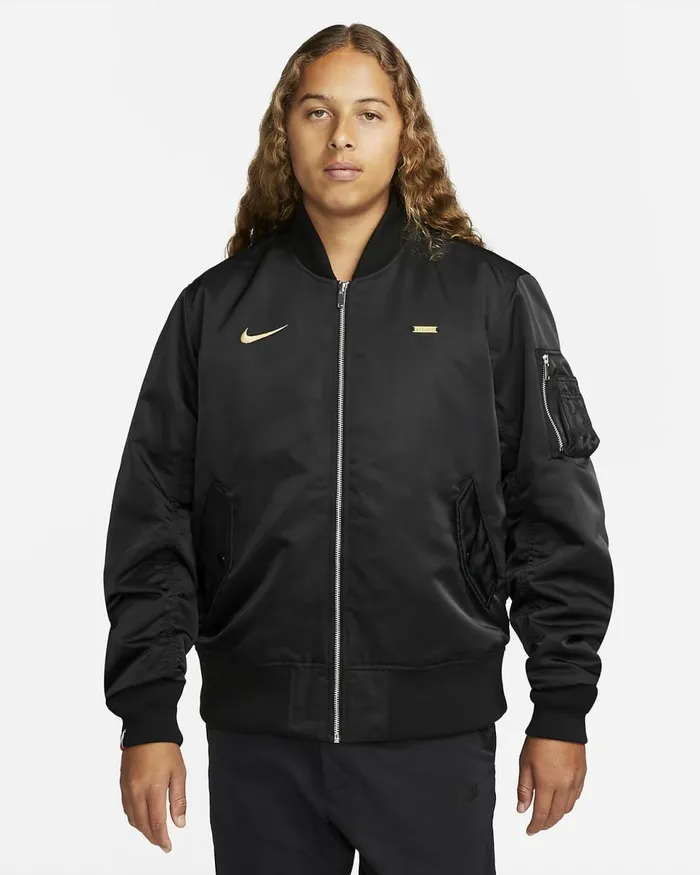 Men Fff Blackanthracitemetallic Gold Nike Jackets