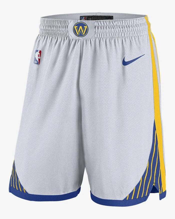 Men Golden State Warriors Whiteamarillorush Bluerush Blue Nike Shorts