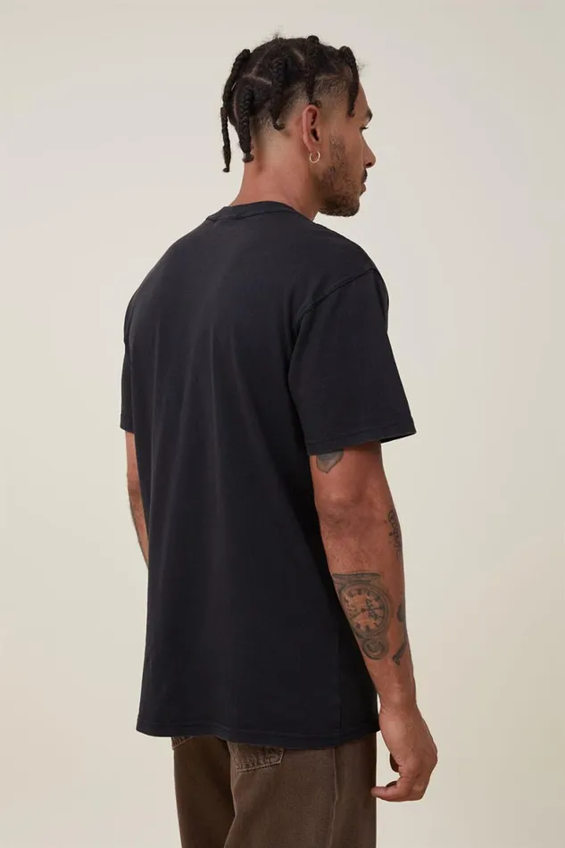 Men Graphic TShirts Cotton On Basquiat Loose Fit TShirt Lcn Bsq Blackportrait